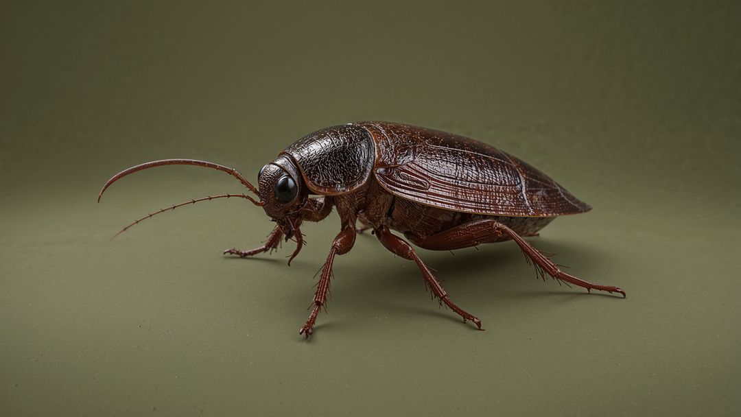 Detailed Macro Shot of Cockroach with Textured Exoskeleton