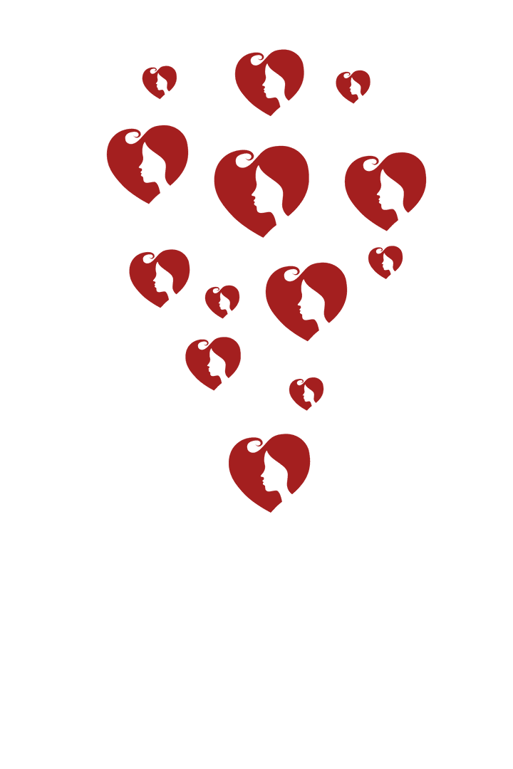 Transparent Heart Symbols Cluster for Love Concepts