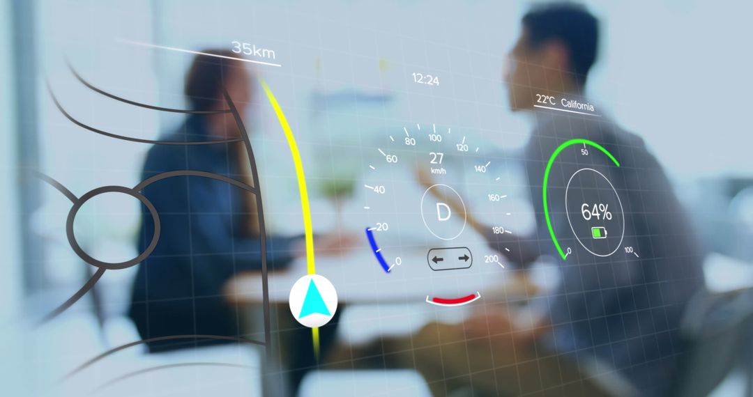Digital Business Meeting with Augmented Dashboard Display