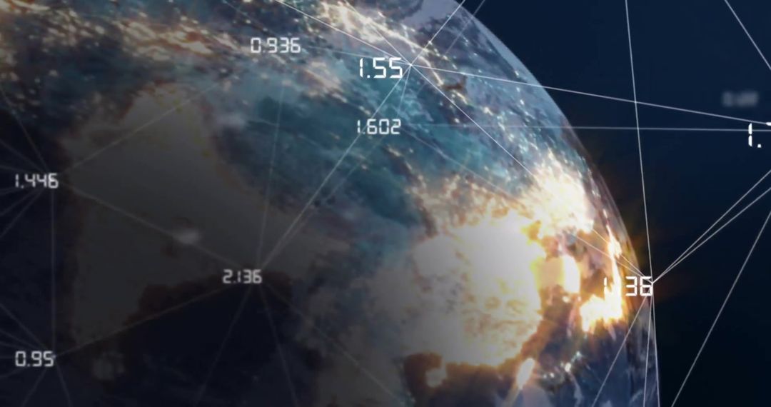 Planet Earth Connected by Digital Network with Data Points