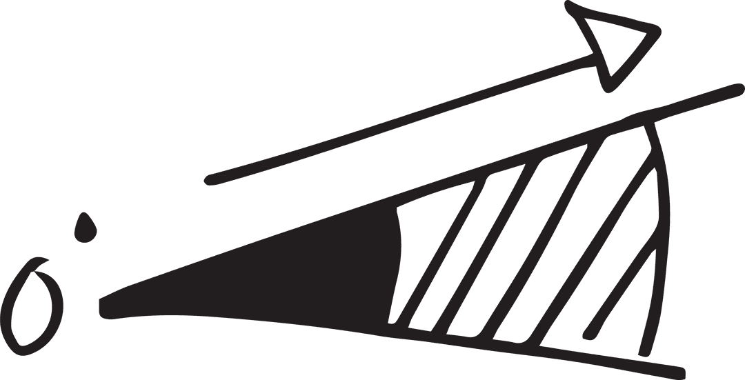 Transparent Minimalistic Mathematical Diagram with Arrow