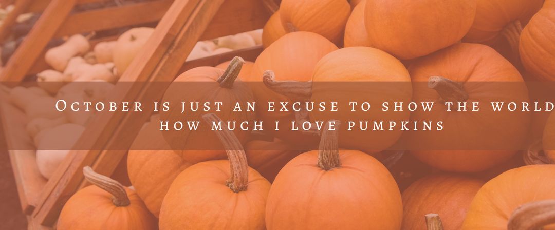 Festive Autumn Pumpkins with Seasonal Quote Overlay