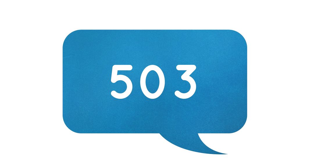503 Service Unavailable Chat Like Symbol Blue