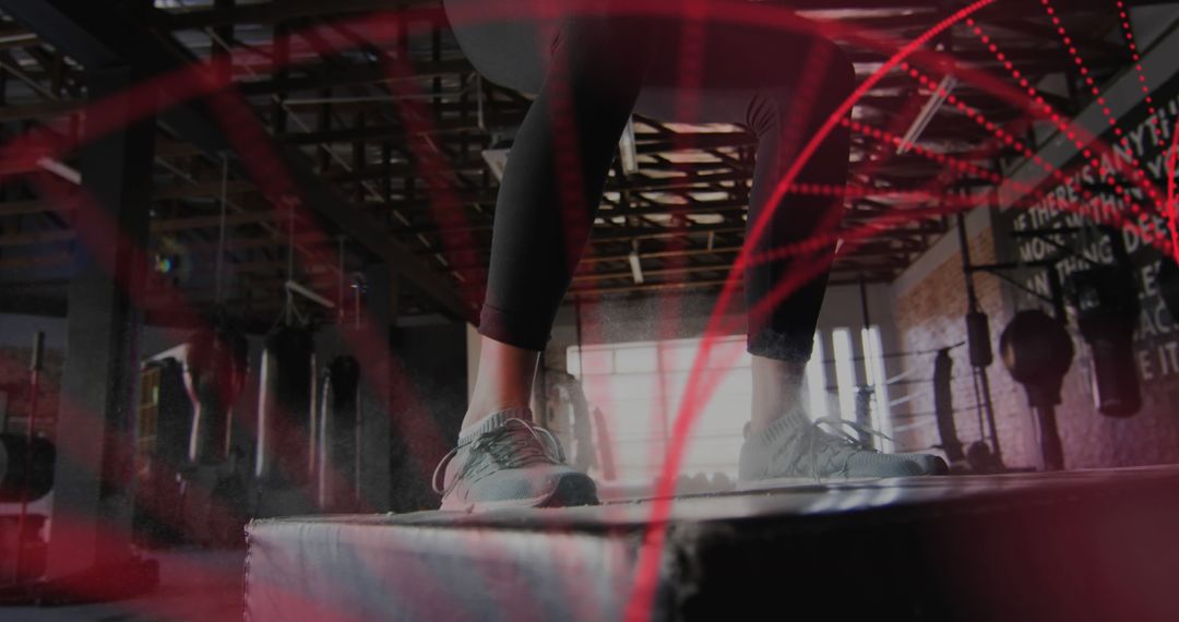 Low Angle View of Woman Exercising in Gym with Motion Blur Effect - Free Images, Stock Photos and Pictures on Pikwizard.com