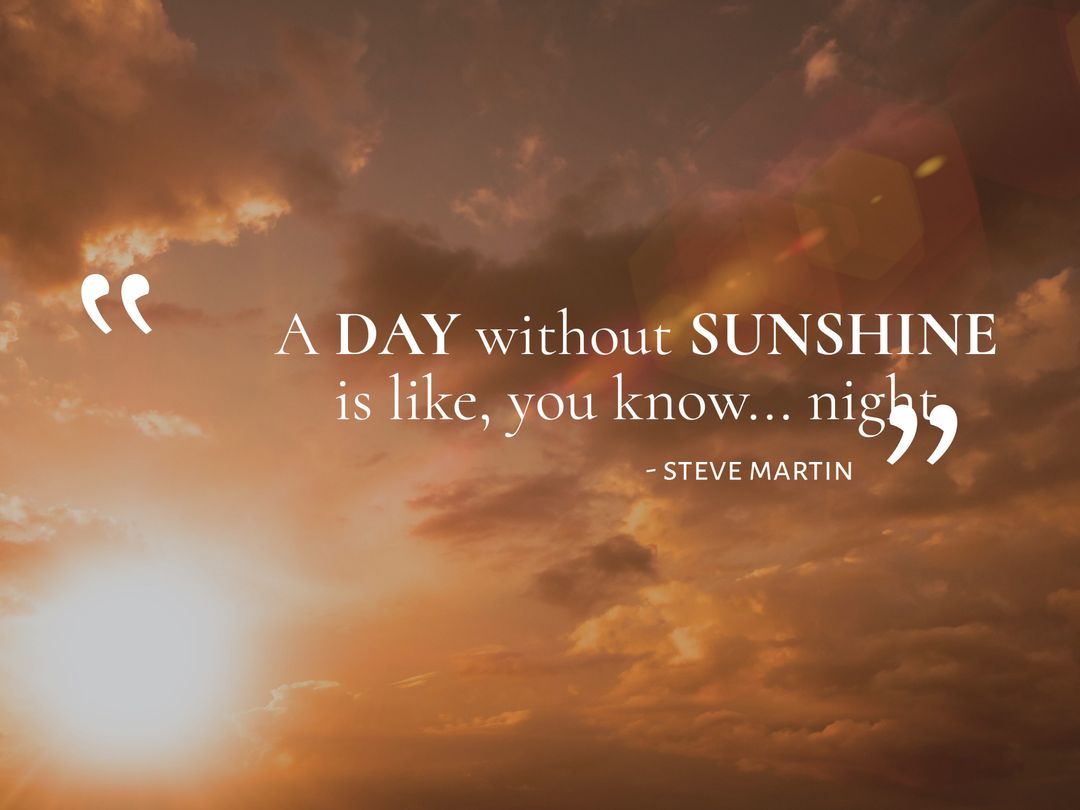 Inspirational Sunset with Steve Martin Quote on Optimism
