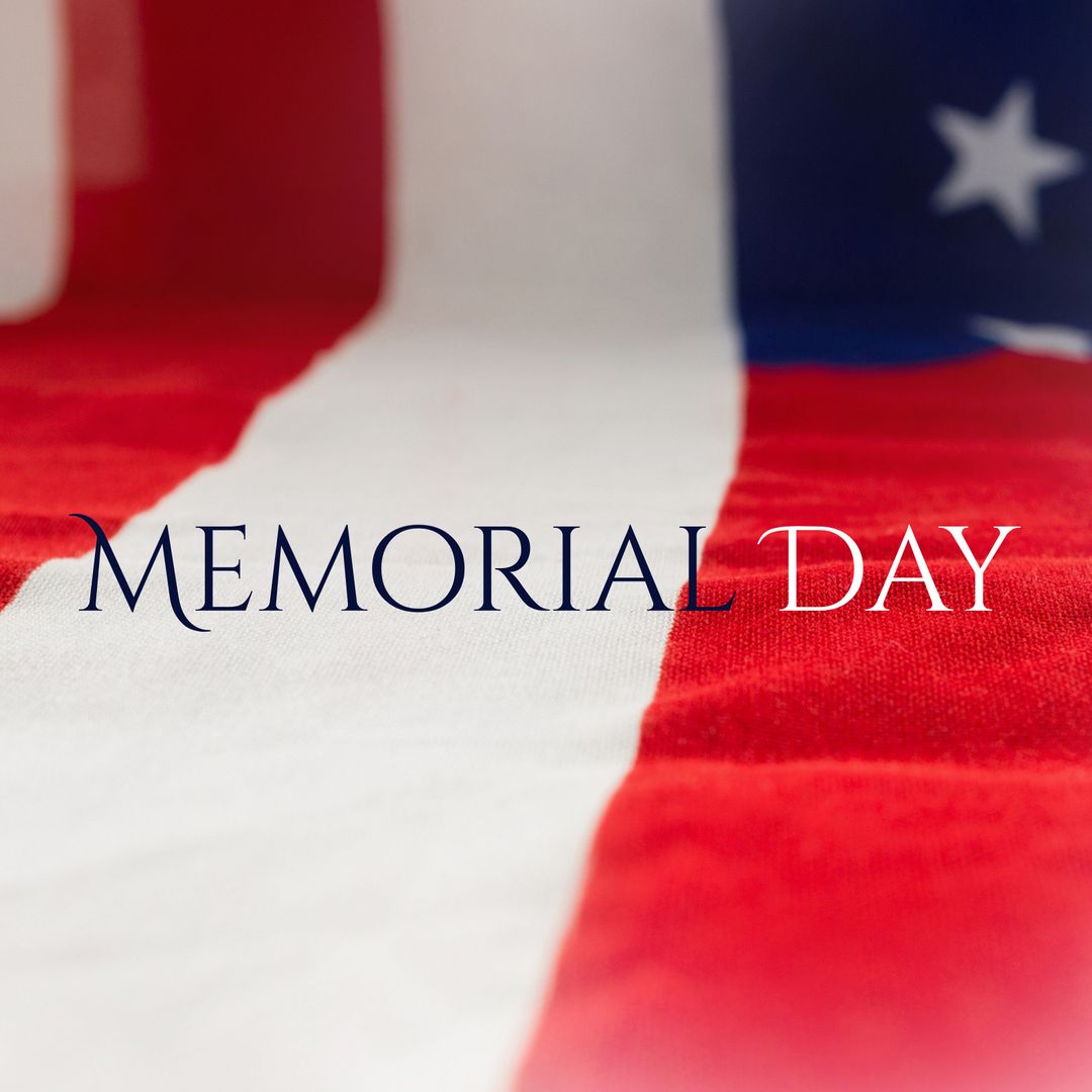 Memorial Day Tribute with Draped American Flag