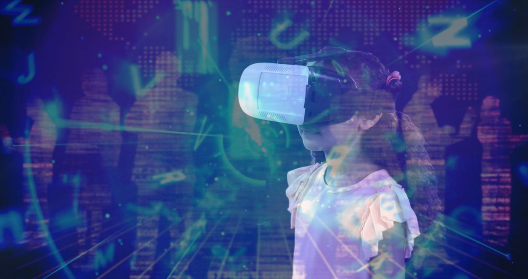 Girl Exploring Augmented Reality Future Technology