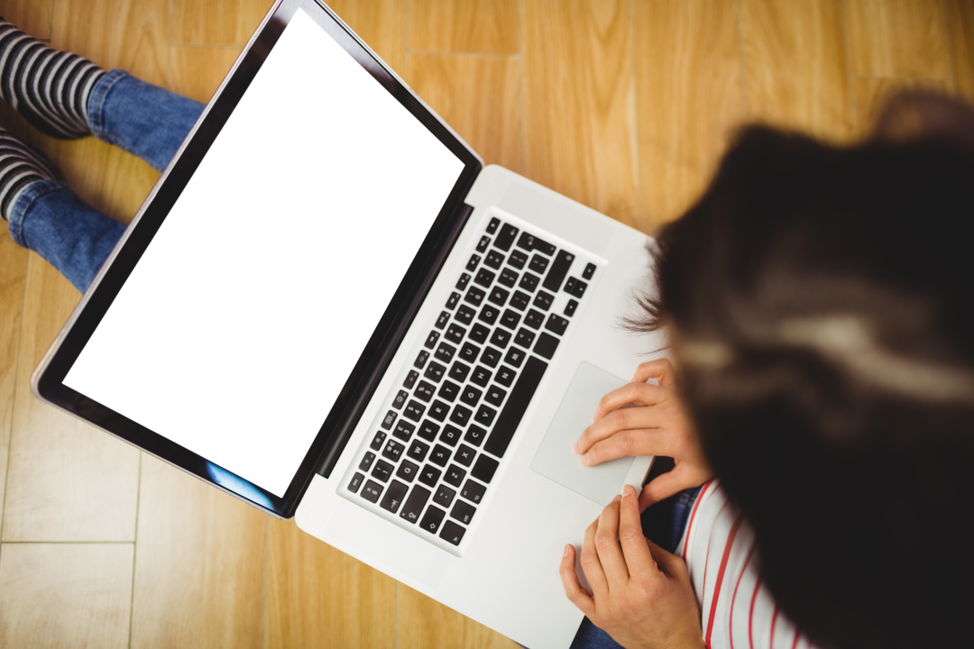 Transparent Screen on Laptop with Person Typing Overhead View - Download Free Stock Images Pikwizard.com