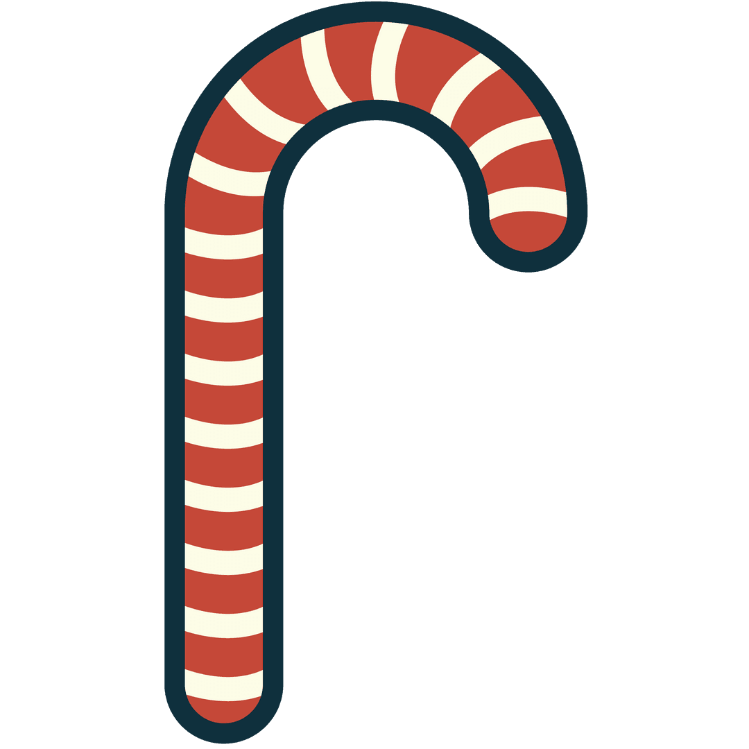 Transparent Candy Cane Illustration for Festive Designs