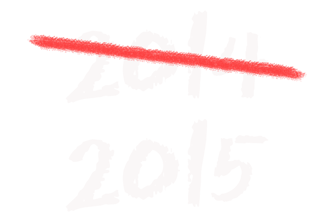 Crossed Out 2014 and Bold 2015 on Transparent Background