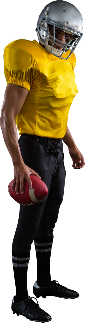 Transparent Background Football Player Holding American Football Ready For Action - Download Free Stock Images Pikwizard.com