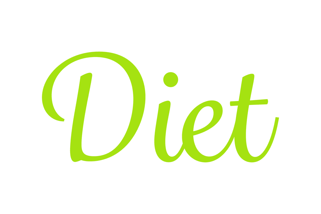 Green Diet Text on Transparent Background for Health and Motivation Concepts