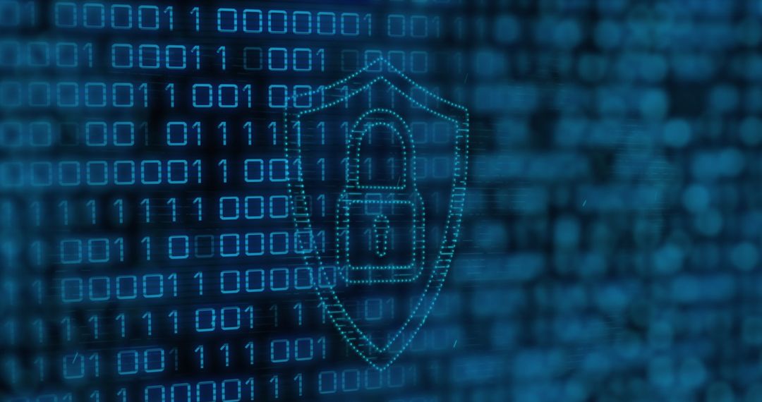 Digital Security Concept with Binary Code and Shield Icon - Free Images, Stock Photos and Pictures on Pikwizard.com