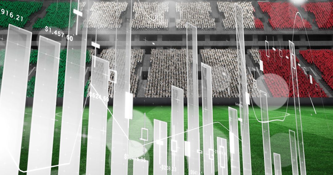 Data Visualization against Stadium with Fan Seating