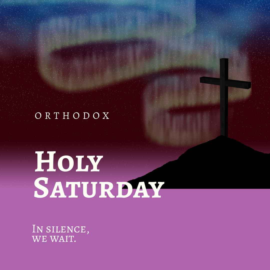 Orthodox Holy Saturday Cross Under Starry Night Sky