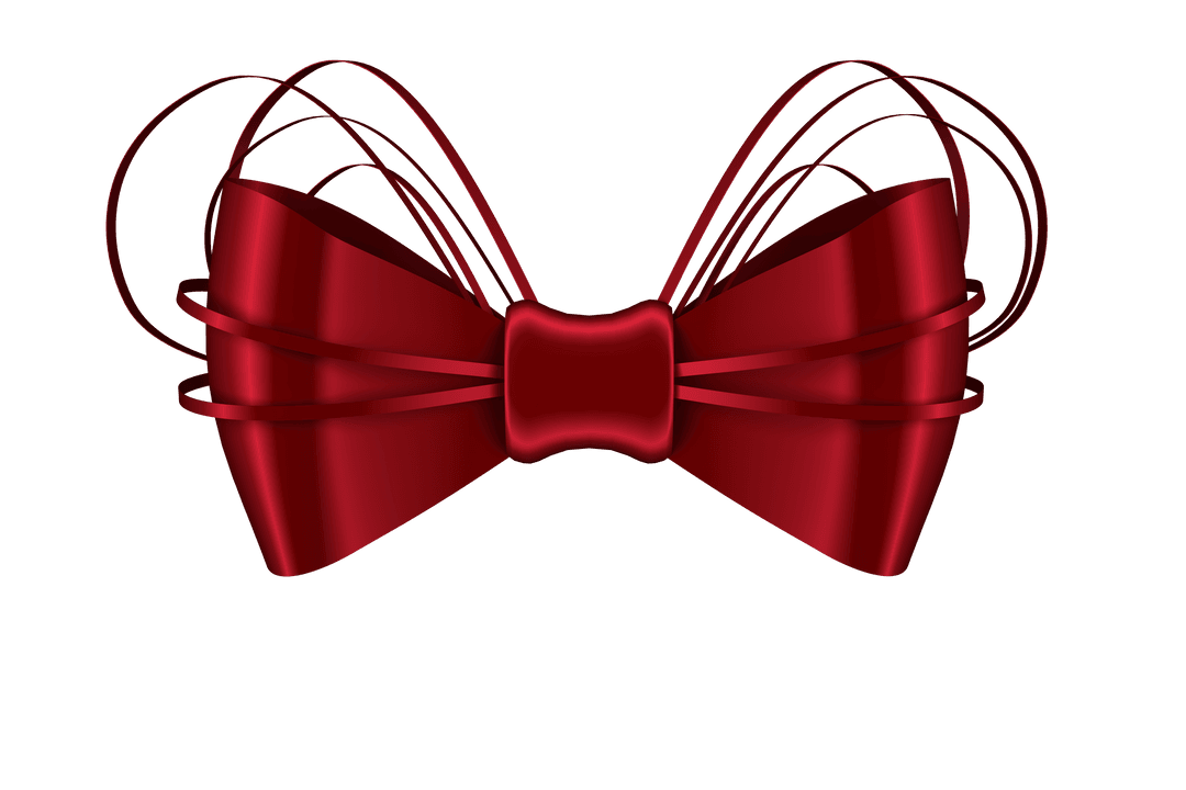Elegant Red Bow Tie on Transparent Background Isolated