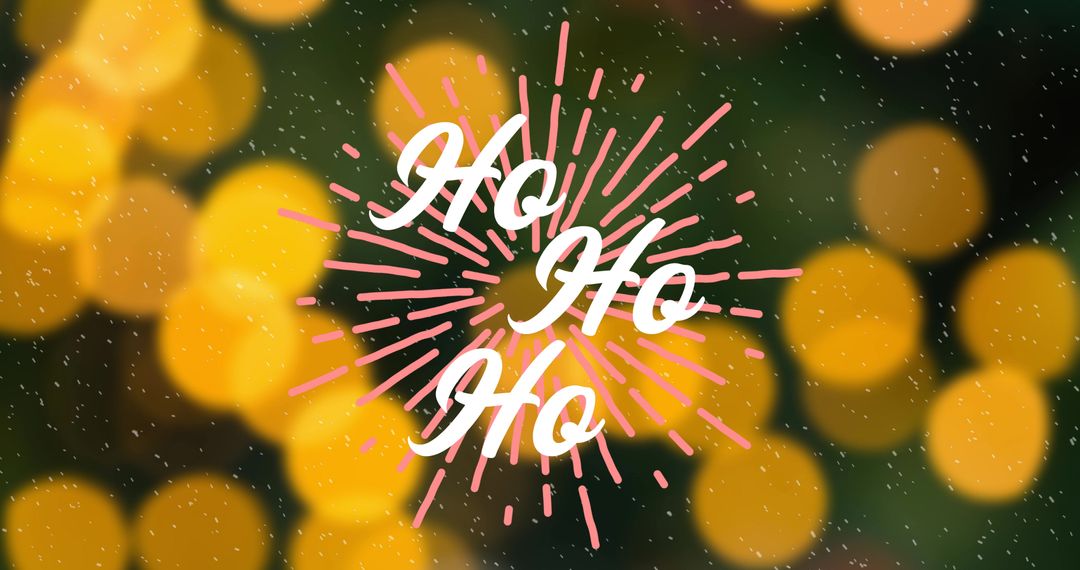 Festive Text Design with Christmas Lights Background