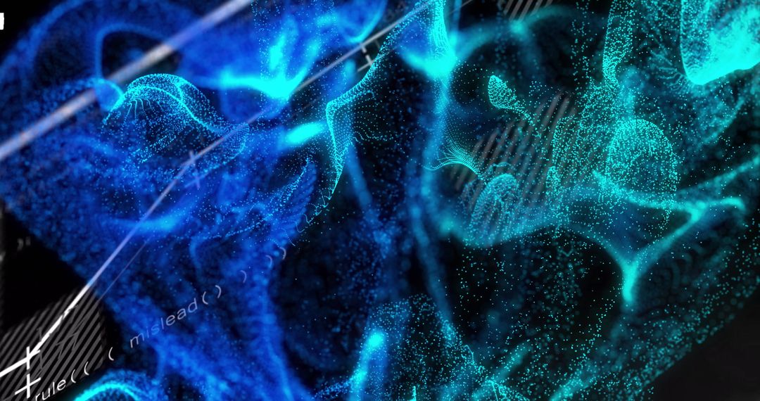 Abstract Blue and Green Dynamic Particle Waves