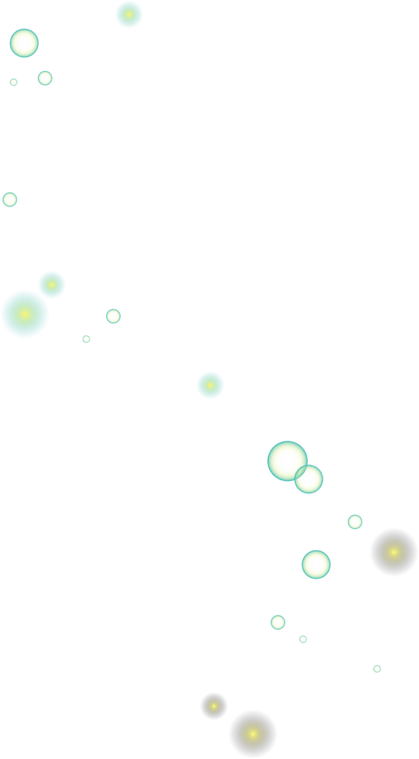 Floating Luminous Orbs on Transparent Background