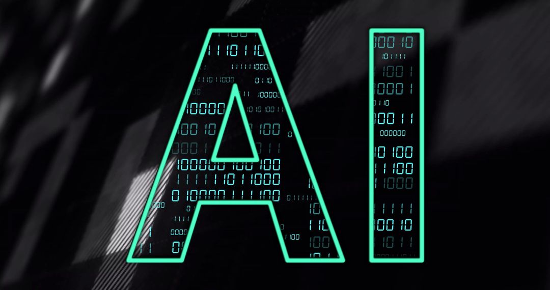 Futuristic AI Concept with Digital Data Overlays