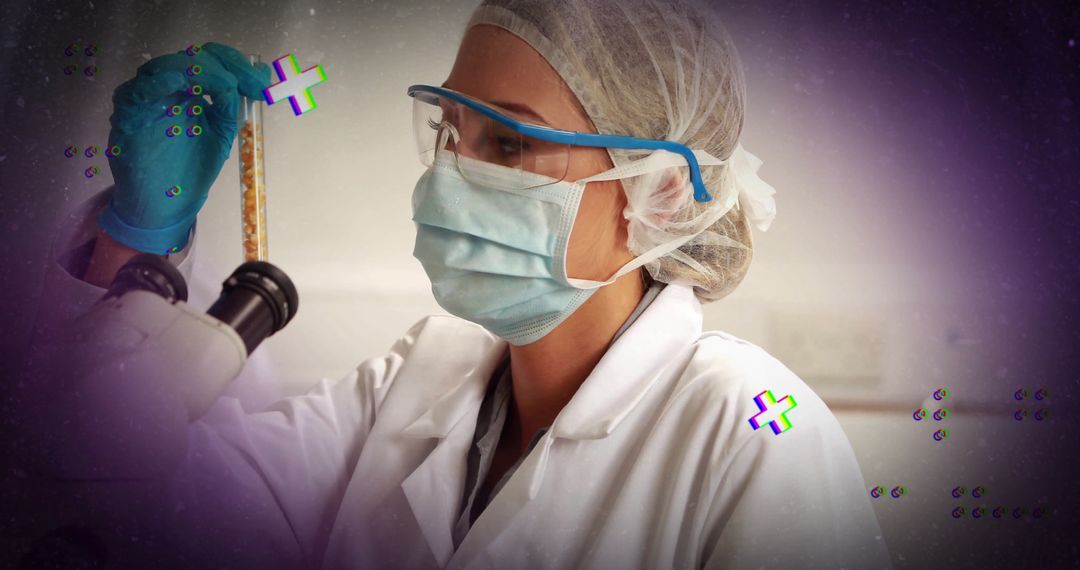 Caucasian Female Scientist in Laboratory Analyzing Samples