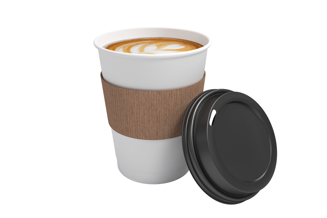 Transparent Traveler Coffee Cup with Latte Art and Removable Lid - Download Free Stock Images Pikwizard.com