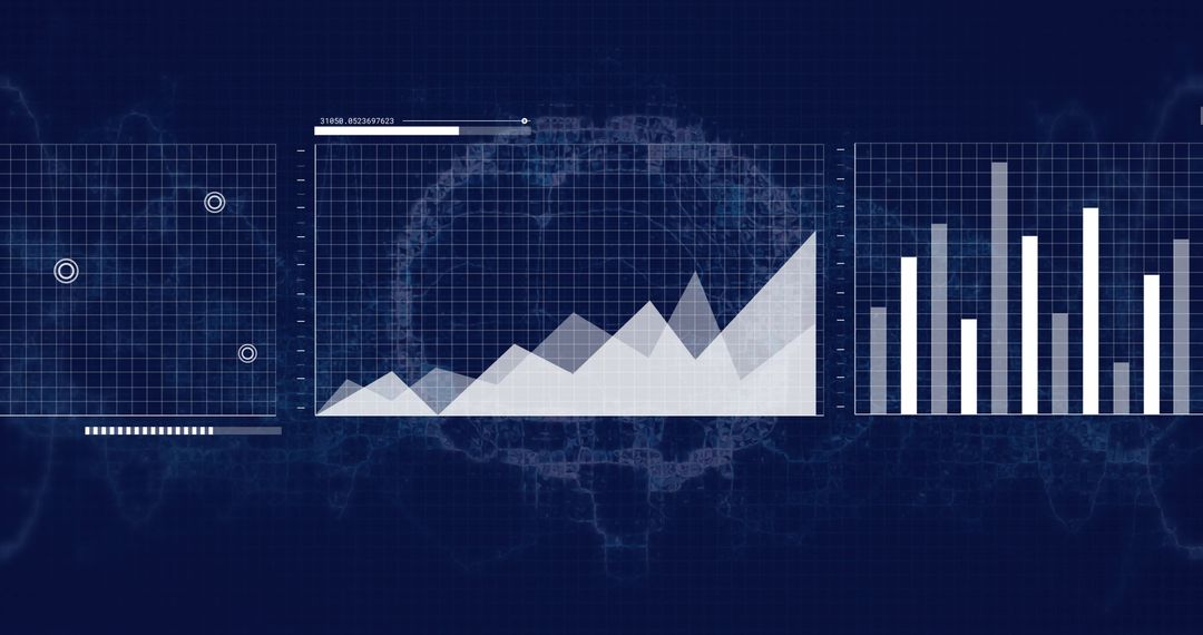 Visualizing Financial Data Overlaying AI Conceptual Brain