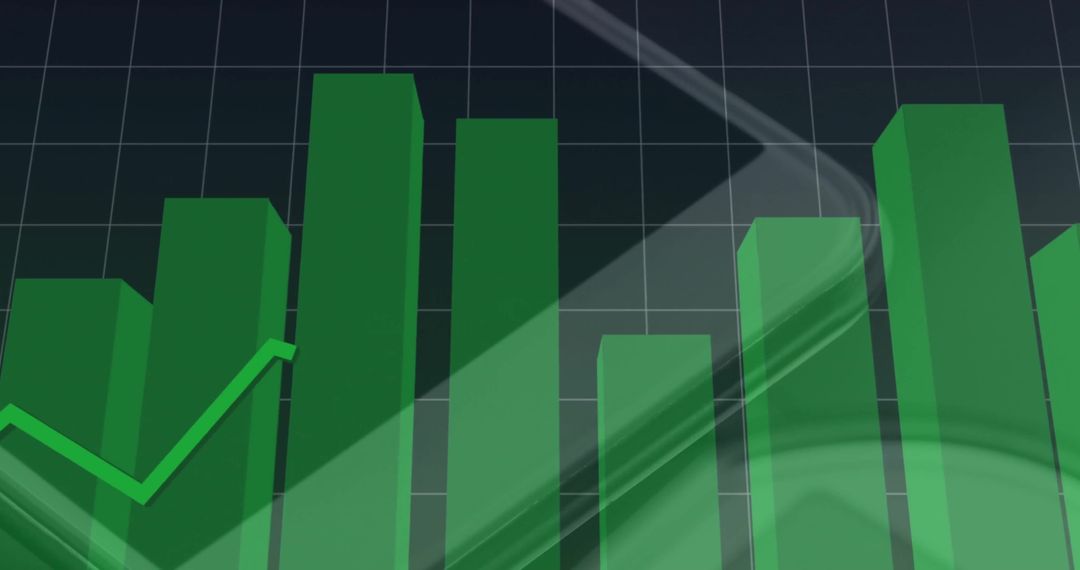 Green Graphs and Financial Data Concepts on Dark Background