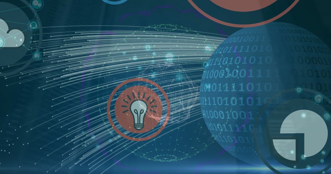 Global Network and Data Processing Concept with Technology Icons