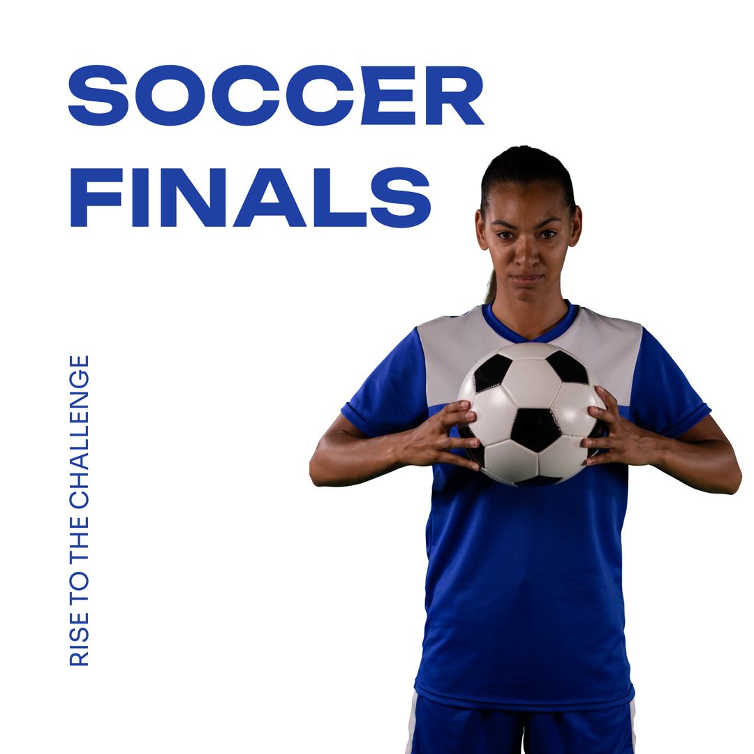 Confident Female Soccer Player Holding Ball