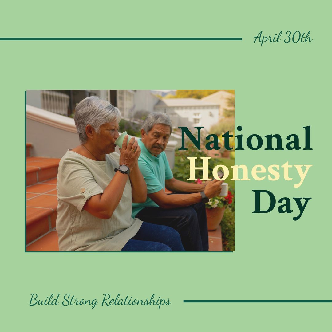 National Honesty Day with Biracial Couple Conversing Over Coffee