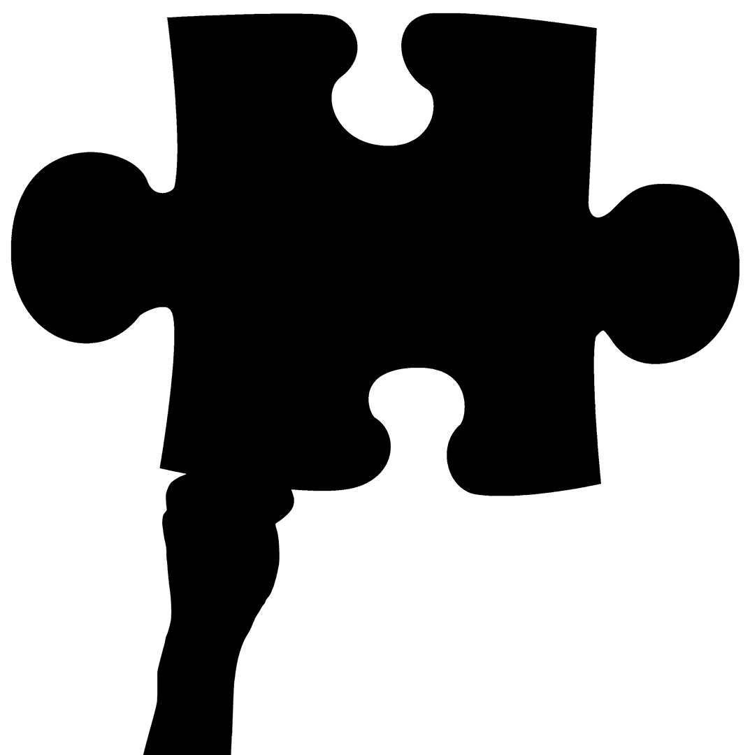 Hand Holding Puzzle Piece Silhouette on Transparent Background