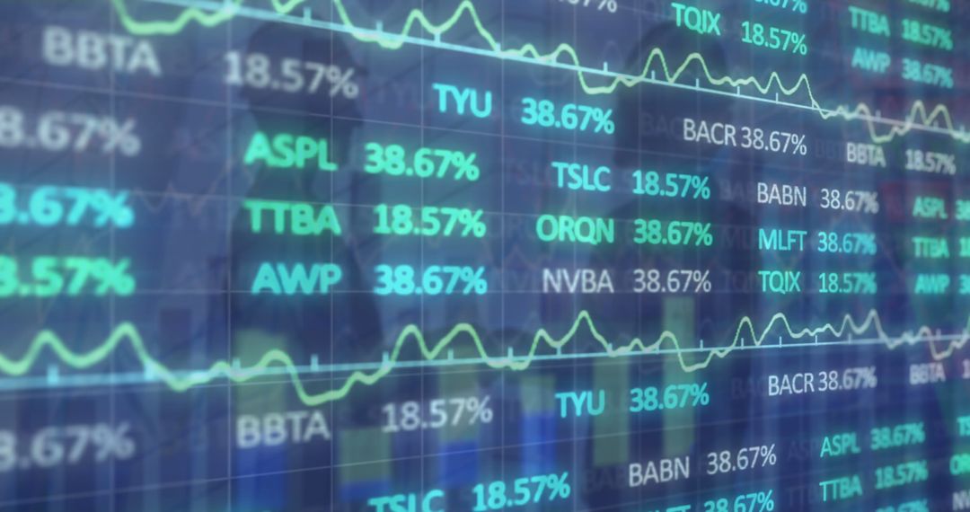 Financial Data on Digital Display Highlighting Global Market Trends