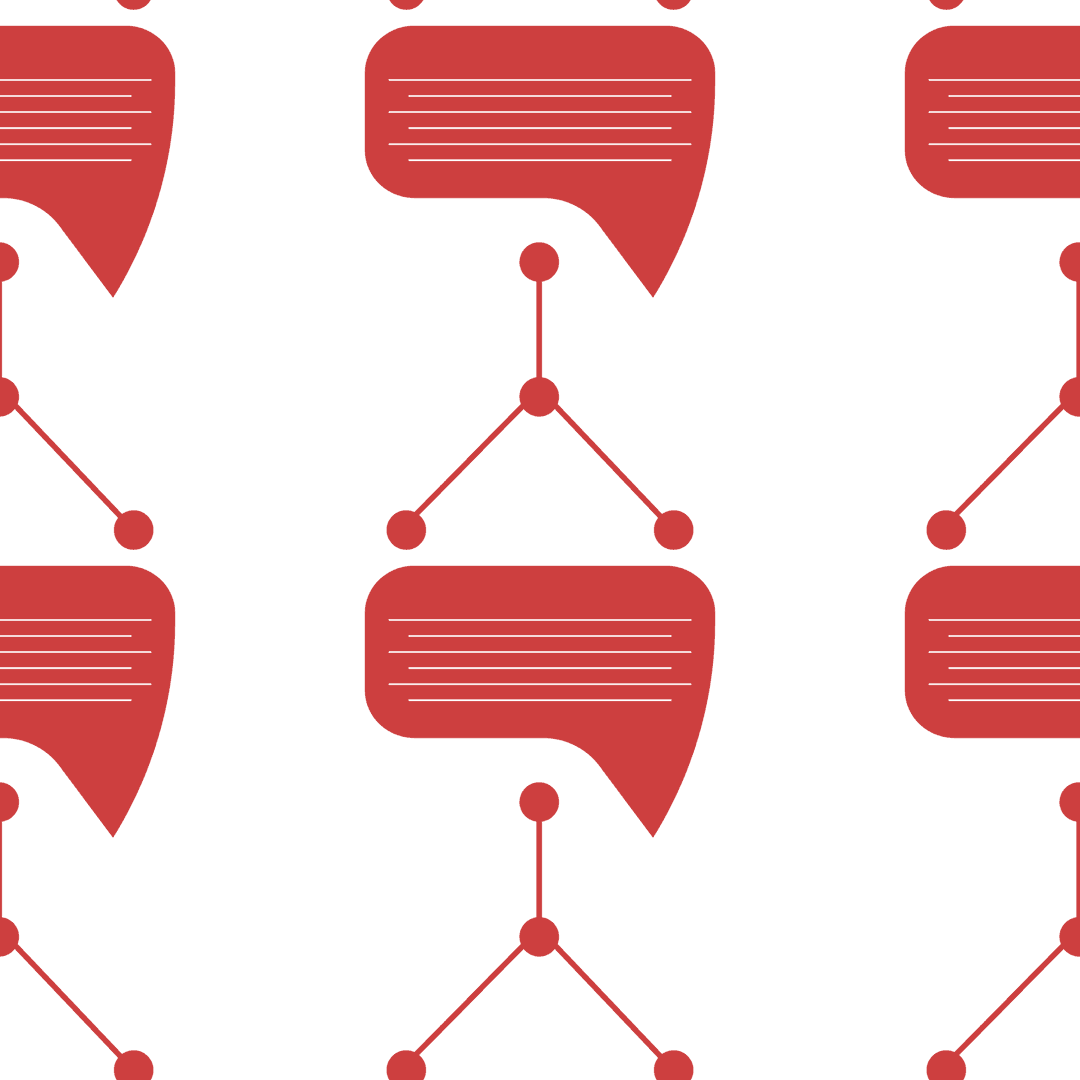 Seamless Red Pattern on Transparent Background with Digital Symbols