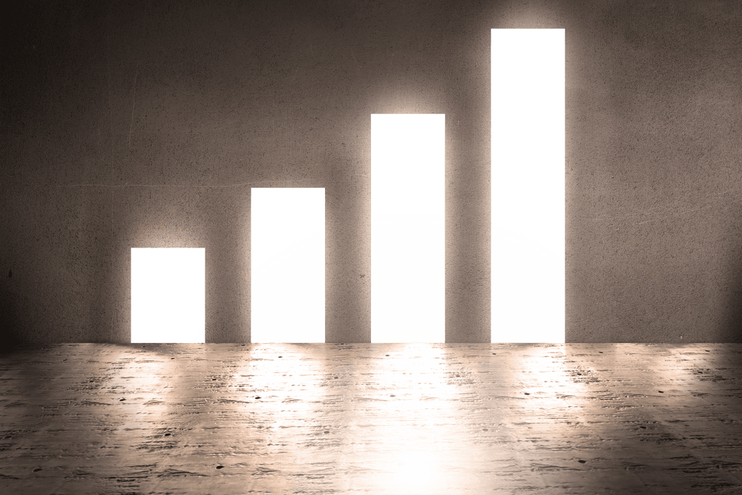 Business Growth Chart Projection in Transparency