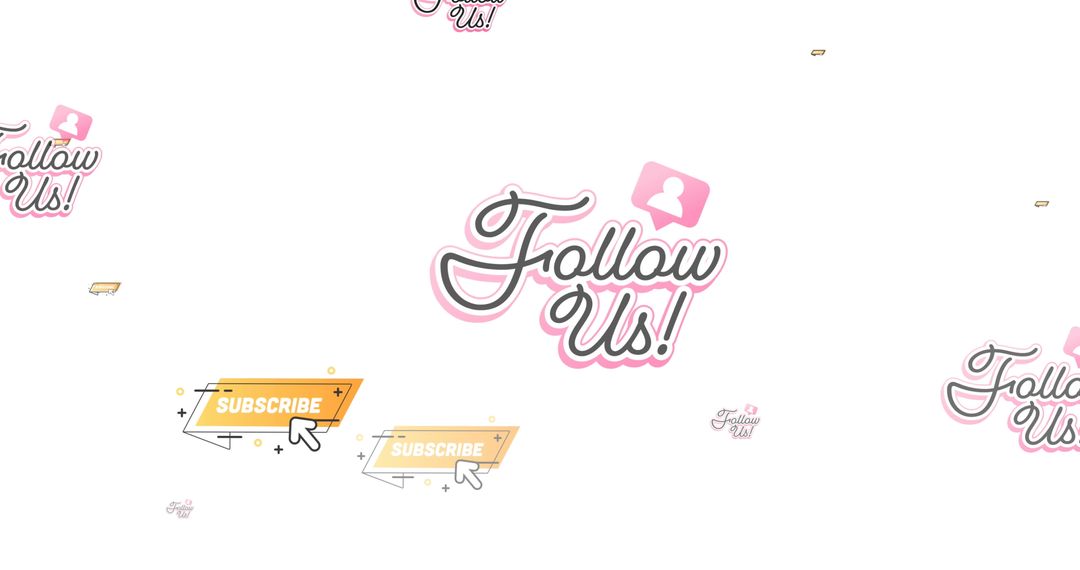 Retro Follow Us and Subscribe Social Media Icons Design