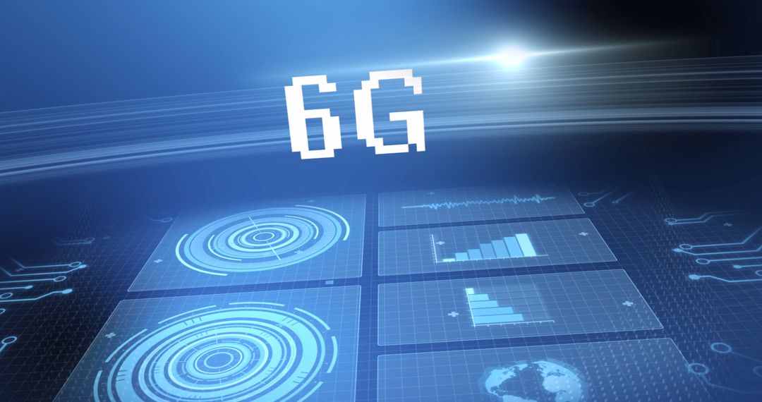 6G Technology Imagery with Digital Networking Theme