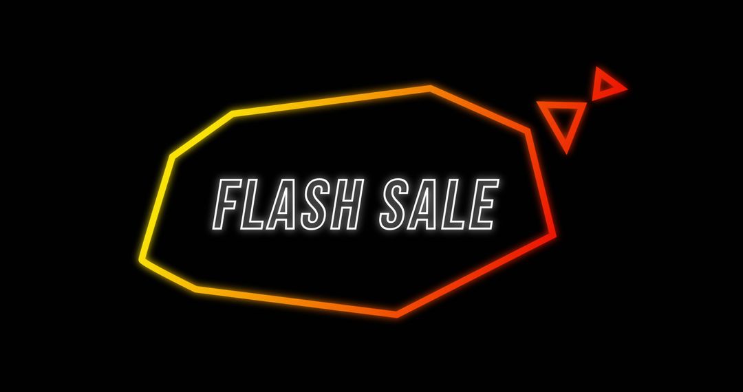 Flash Sale Neon Retro Eighties Theme on Black Background - Free Images, Stock Photos and Pictures on Pikwizard.com