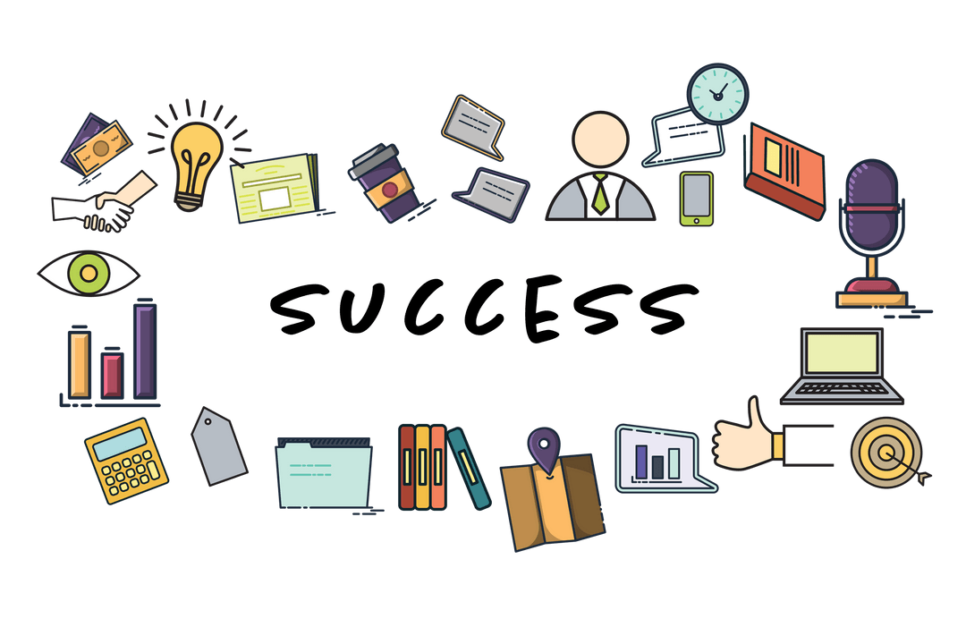 Digital Illustration of Success with Transparent Background