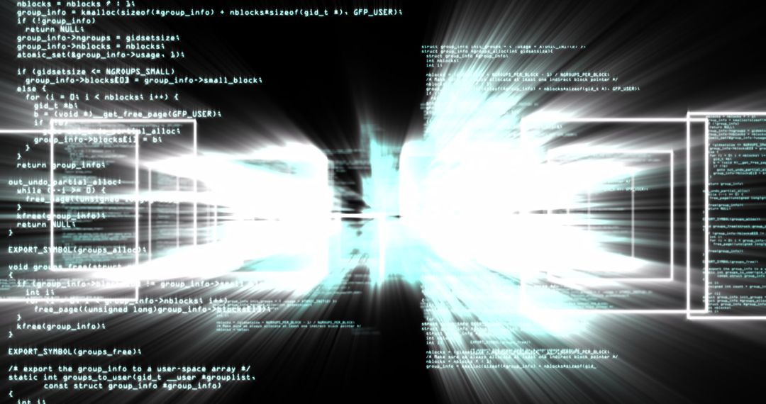 Futuristic Data Processing with Glowing Blocks