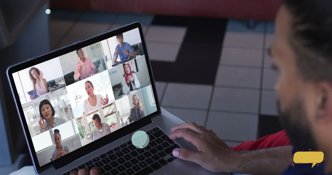 Person Engaging in Virtual Team Meeting