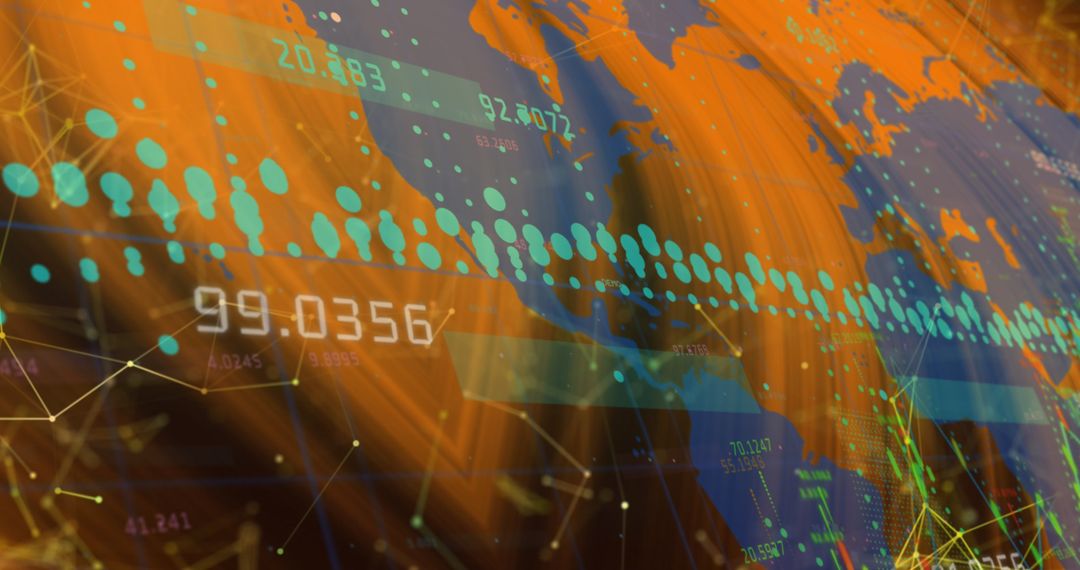 Abstract Global Network and Data Visualization Background