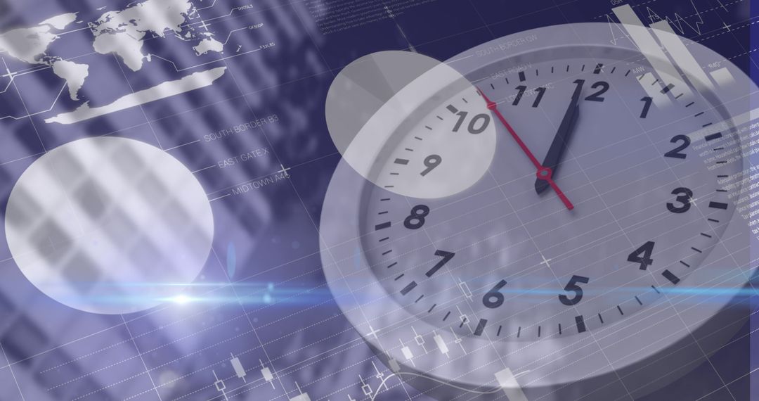 Global Finance Concepts with Clock and Data Graphics - Free Images, Stock Photos and Pictures on Pikwizard.com