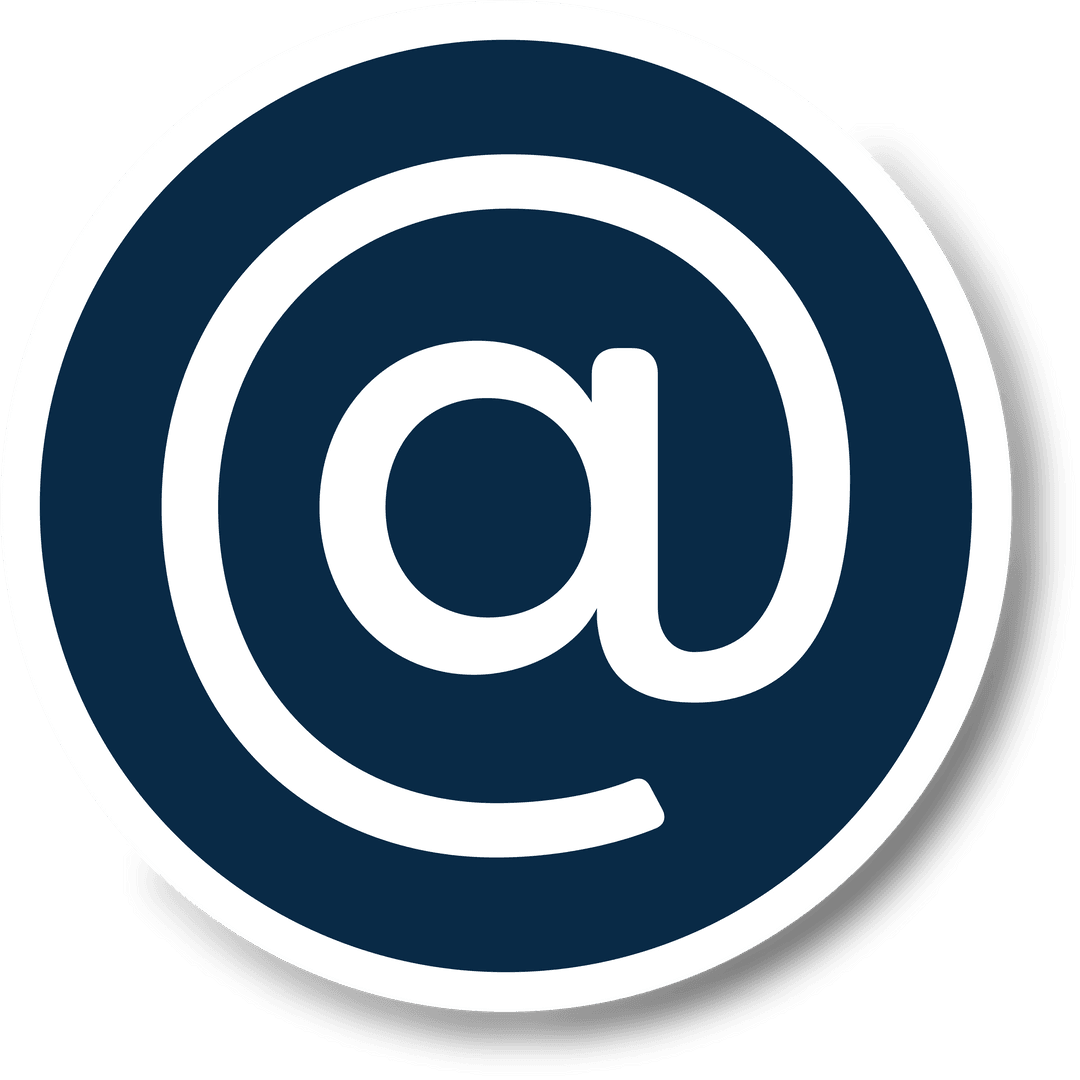 Transparent At Symbol Inside Blue Circle Digital Design