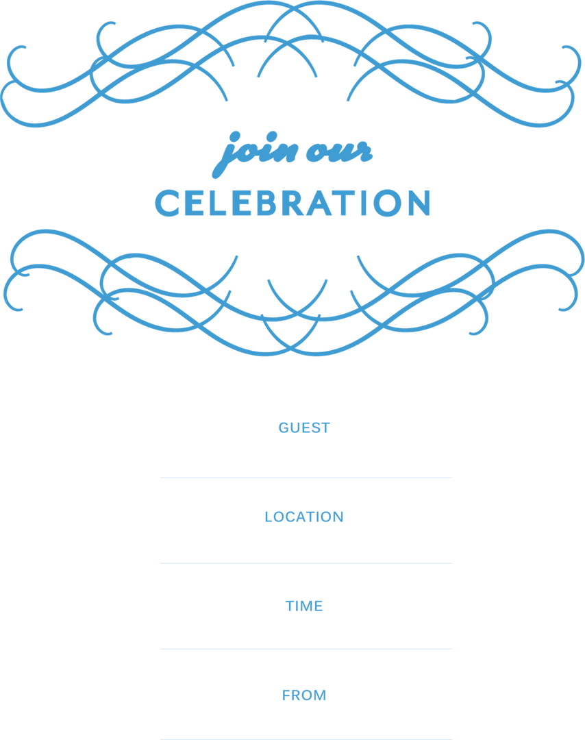 Elegant Blue Underline Pattern on Transparent Background for Invitations - Download Free Stock Images Pikwizard.com