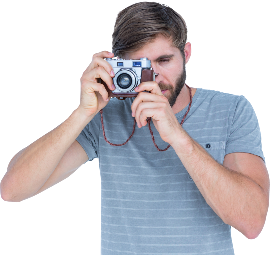 Transparent Young Man Taking Photograph with Vintage Camera - Download Free Stock Images Pikwizard.com