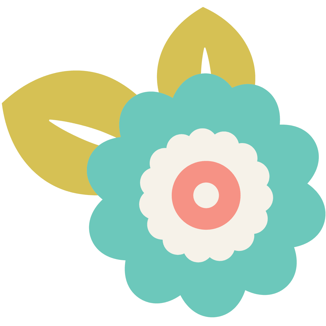 Abstract Colorful Flower Illustration on Transparent Background