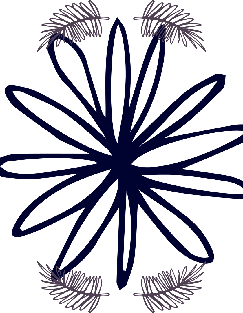 Transparent Floral Pattern with Decorative Petals