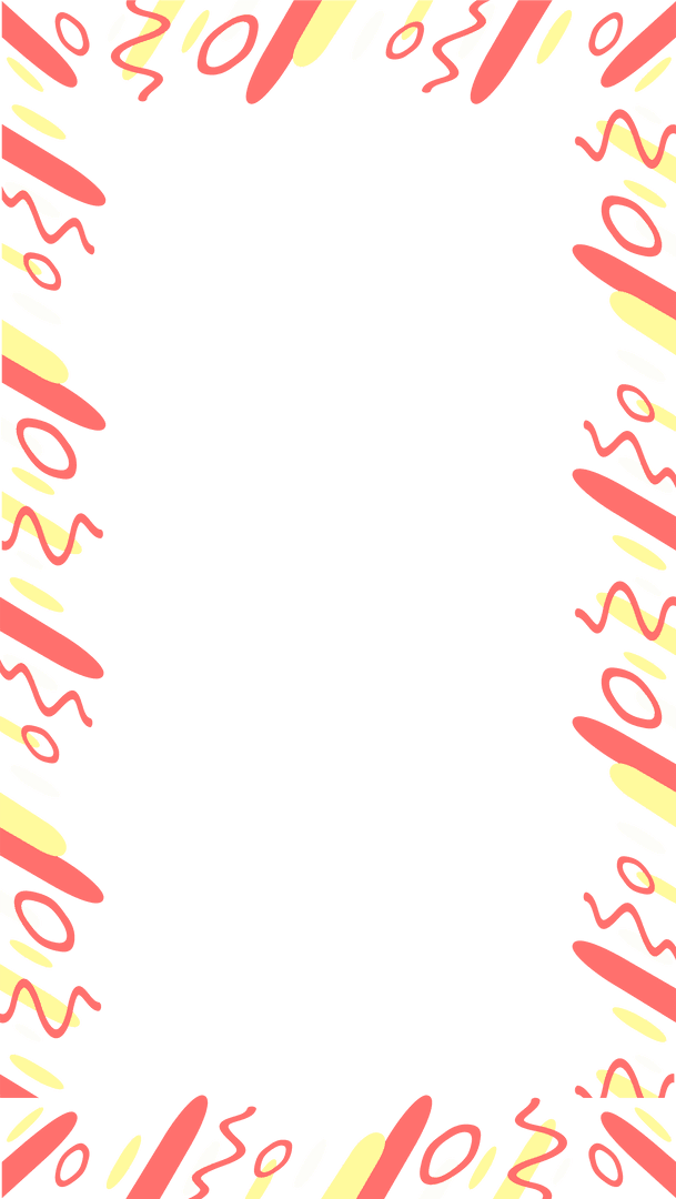 Vibrant Artistic Border with Brush Strokes on Transparent Canvas