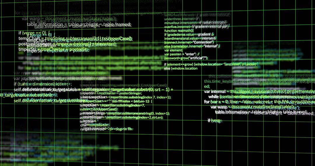 Cyber Code on Dark Grid Matrix Background